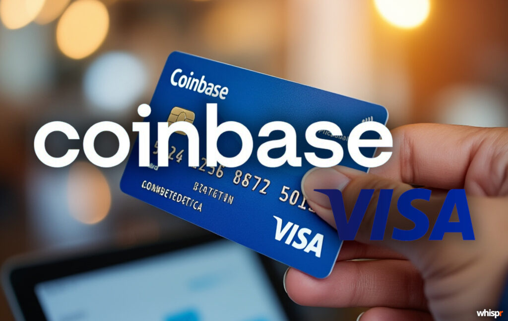 Coinbase y Visa lanzan depósitos y retiros cripto instantáneos en EE.UU. y Europa Coinbase y Visa lanzan operaciones cripto instantáneas · WHISPR