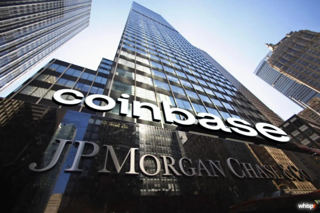 JPMorgan y Coinbase se alían en las criptomonedas · WHISPR
