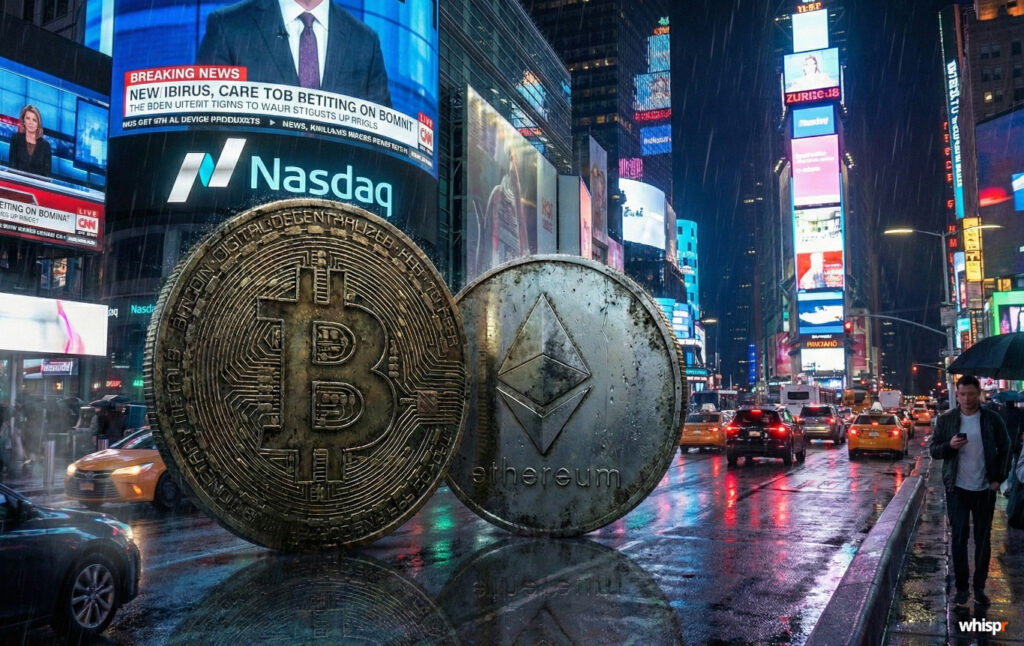 Bitcoin y Ethereum en la cuerda floja: un mercado volátil · WHISPR