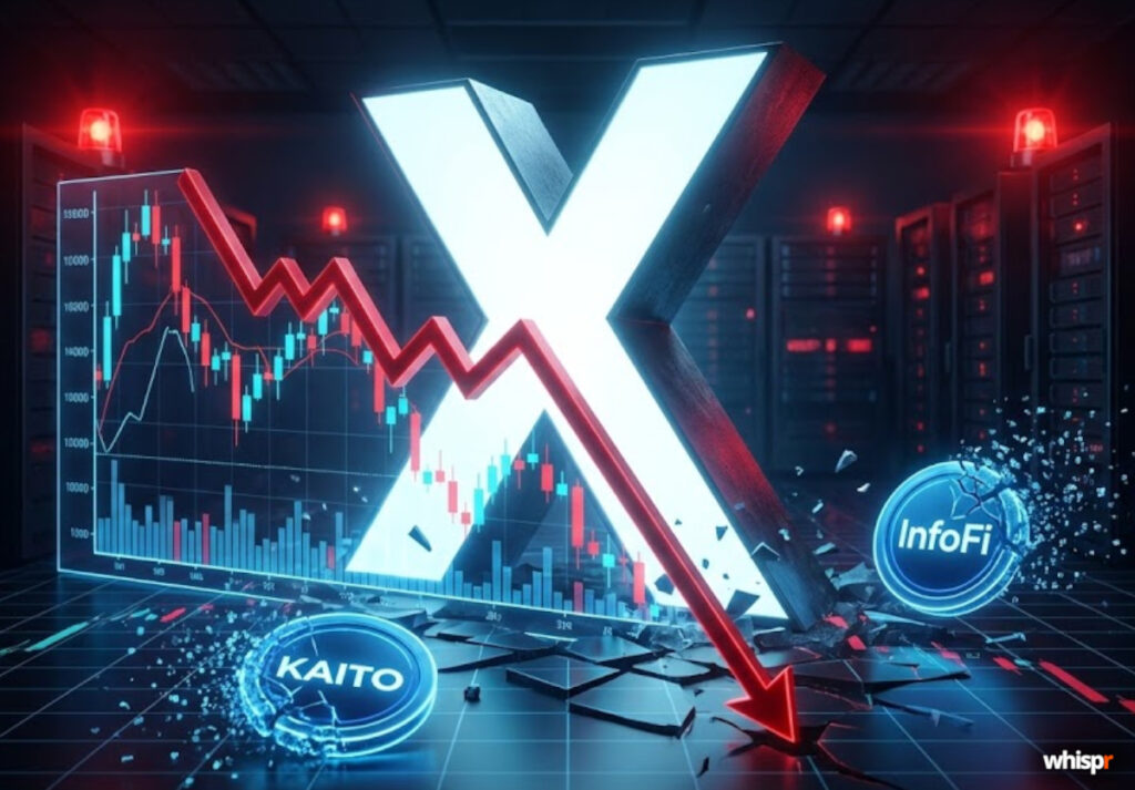 X prohíbe recompensar por publicar y KAITO se hunde · WHISPR