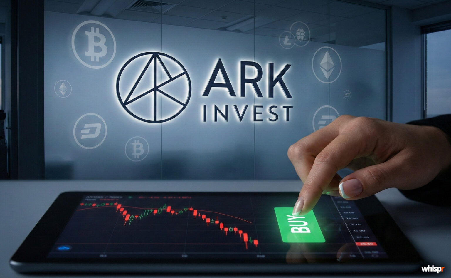 ARK Invest de Cathie Wood apuesta fuerte por cripto · WHISPR