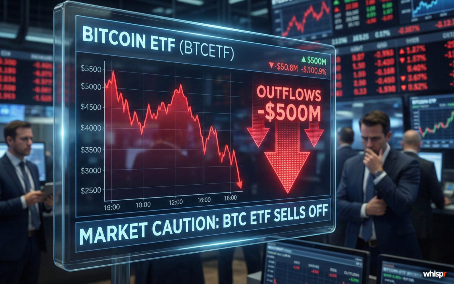 ETF cripto: Bitcoin sufre salidas y Ethereum ve entradas · WHISPR