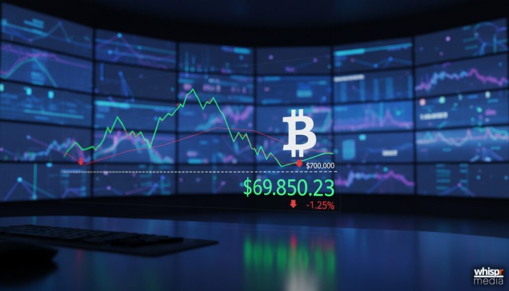 Bitcoin baila en los 72.000 dólares: Citi recorta su pronóstico a 112.000 pero el mercado aguanta el tipo Bitcoin en los $72K: Citi recorta su pronóstico a 112K · WHISPR