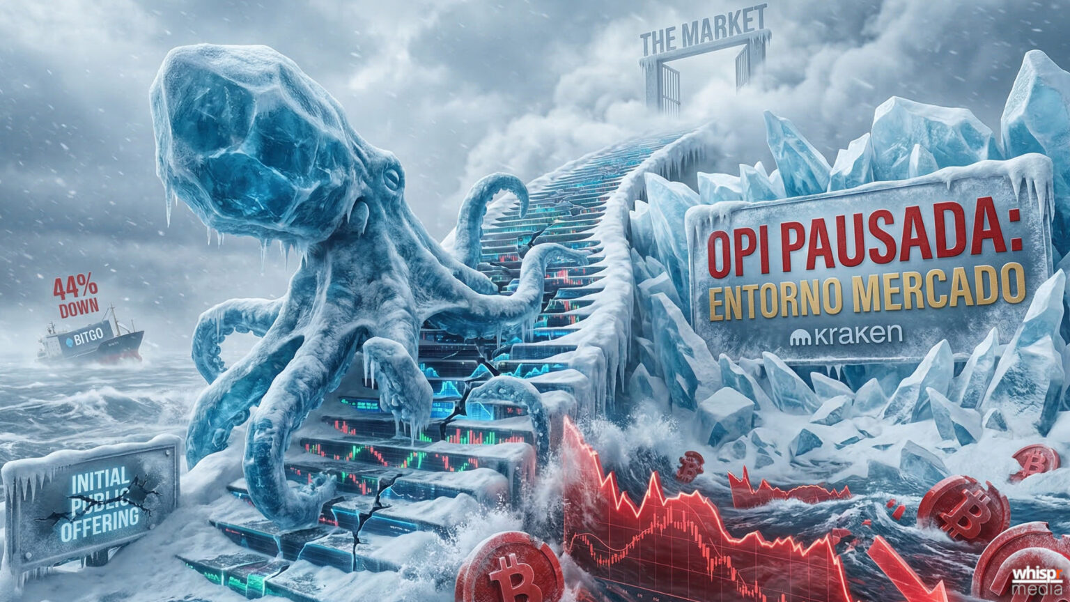 Kraken congela su salida a bolsa: el mercado cripto frena el gran salto del exchange Kraken congela su salida a bolsa · WHISPR