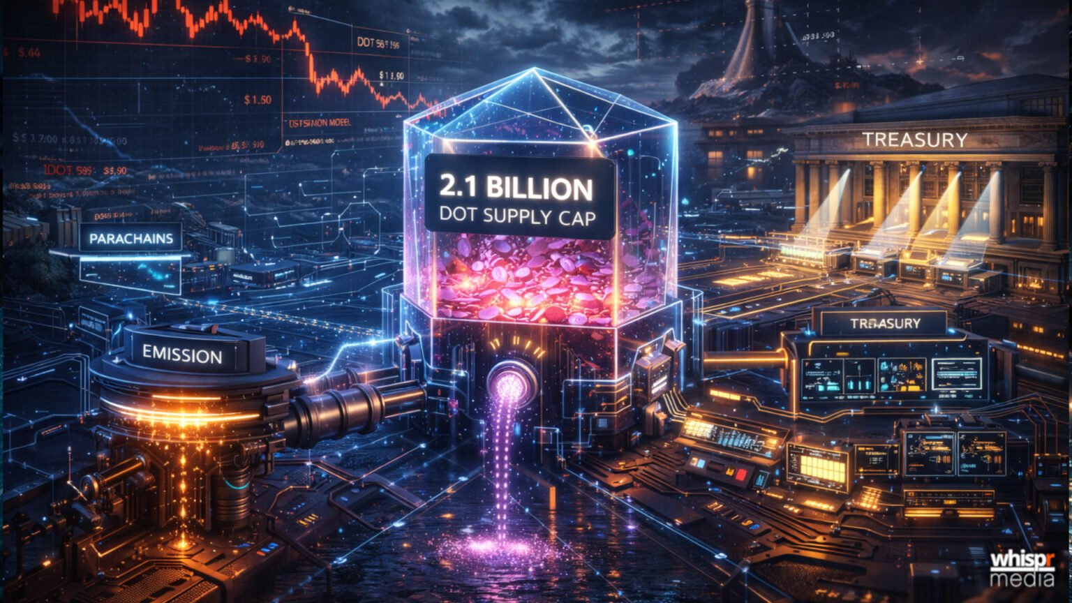 Polkadot: tokenomics con un tope de 2.100M de DOT · WHISPR