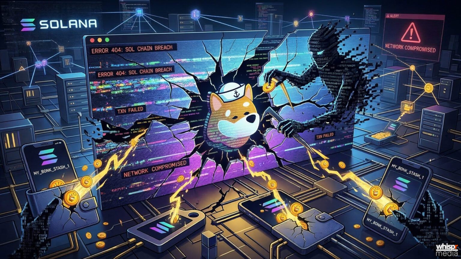 Hackeo a Bonk.fun: el dominio de la plataforma de memecoins fue secuestrado y los atacantes drenaron fondos de los usuarios Hackeo a Bonk.fun: los atacantes drenaron fondos · WHISPR